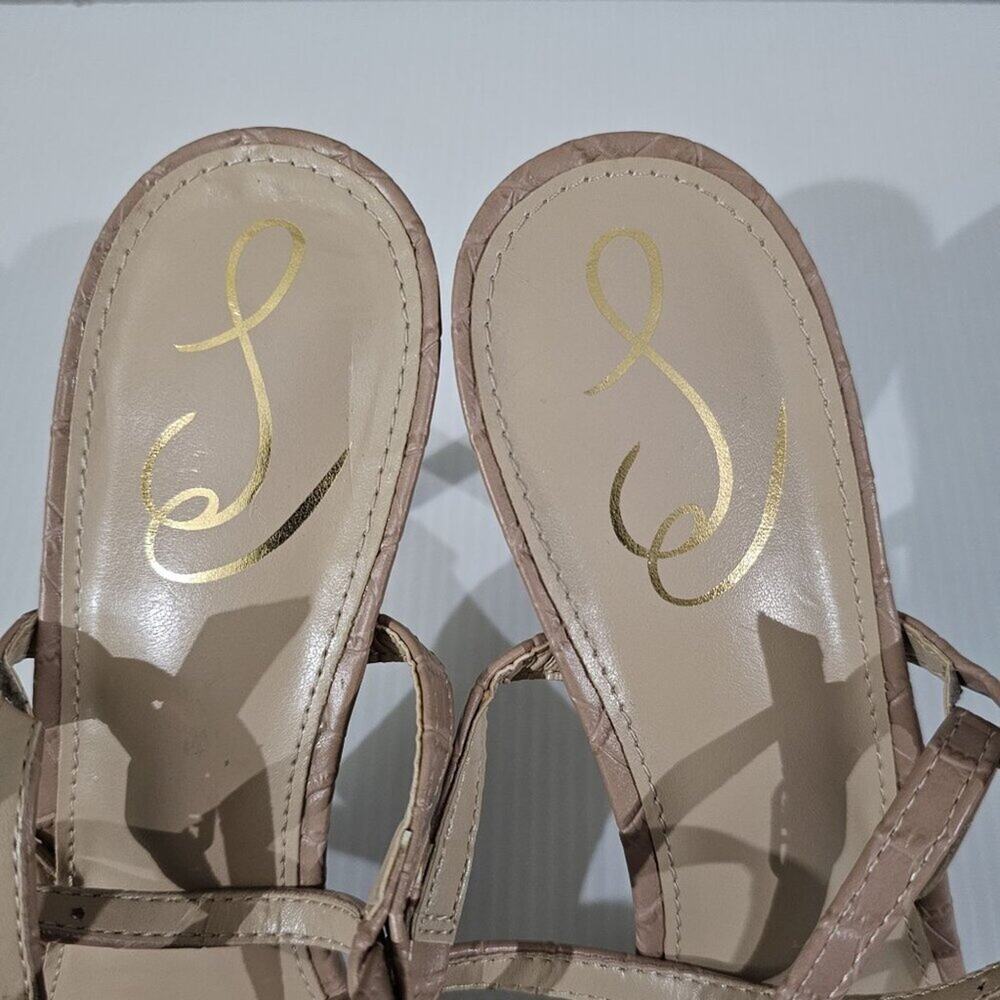 NEW Sam Edelman Doran Strappy Sandal Stiletto Heel Tan Croc Womens 9.5 - Picture 7 of 13